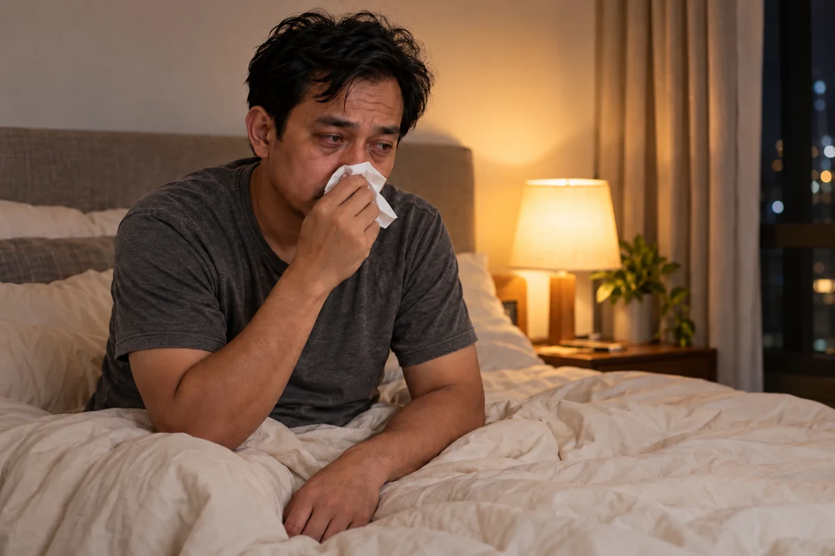 Ilustrasi hidung tersumbat waktu malam