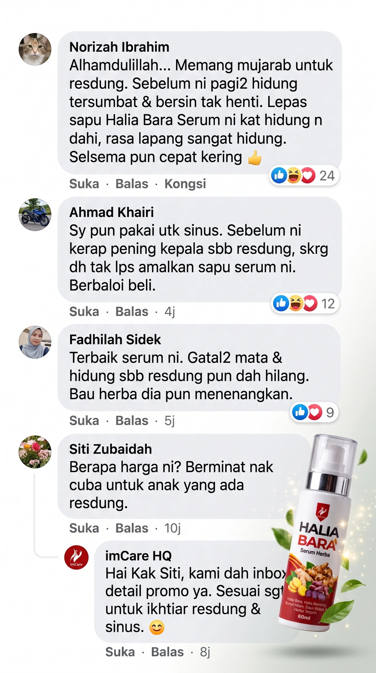 Screenshot komen Facebook pengguna Halia Bara 4